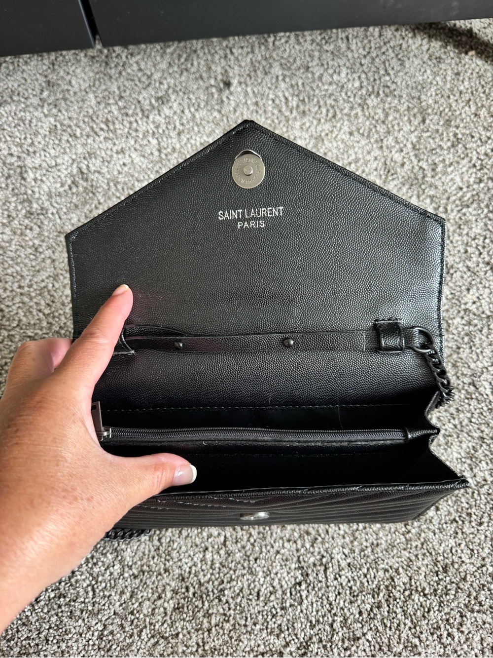 Ysl clutch / crossbody black envelope bag - Picture 2 of 2